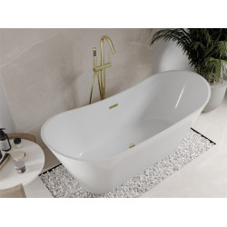 Luxury Celia szabadon álló fürdökád akril  170 x 75 cm, fehér,  leeresztö arany - 52331707500-G Térben álló kád