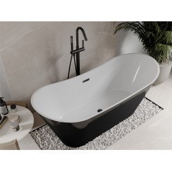 Luxury Celia szabadon álló fürdökád akril  170 x 75 cm, fehér/fekete,  leeresztö   fekete - 52331707575-B Térben álló kád