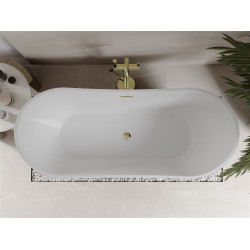 Luxury Celia szabadon álló fürdökád akril  170 x 75 cm, fehér/fekete,  leeresztö arany - 52331707575-G Térben álló kád