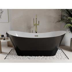 Luxury Celia szabadon álló fürdökád akril  170 x 75 cm, fehér/fekete,  leeresztö arany - 52331707575-G Térben álló kád Térben álló kád Luxury