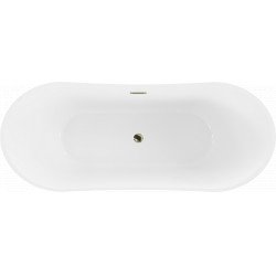 Luxury Celia szabadon álló fürdökád akril  170 x 75 cm, fehér/fekete,  leeresztö arany - 52331707575-G Térben álló kád