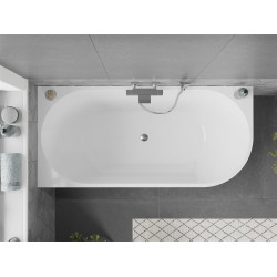 Luxury Mia szabadon álló fürdökád akril   balos 160 x 75 cm, fehér,  leeresztö  króm - 52691607500L Térben álló kád