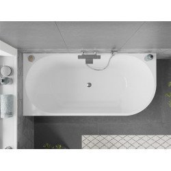 Luxury Mia szabadon álló fürdökád akril   balos 160 x 75 cm, fehér,  leeresztö  króm - 52691607500L Térben álló kád