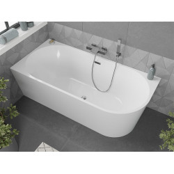 Luxury Mia szabadon álló fürdökád akril   balos 170 x 80 cm, fehér,  leeresztö  króm - 52691708000L Térben álló kád