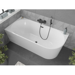 Luxury Mia szabadon álló fürdökád akril   balos 170 x 80 cm, fehér,  leeresztö   fekete - 52691708000L-B Térben álló kád