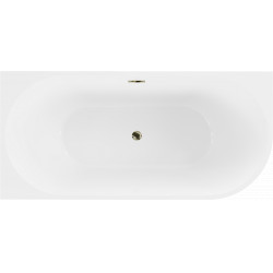 Luxury Mia szabadon álló fürdökád akril   balos 170 x 80 cm, fehér,  leeresztö arany - 52691708000L-G Térben álló kád