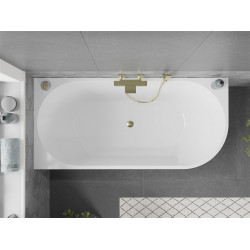Luxury Mia szabadon álló fürdökád akril   balos 170 x 80 cm, fehér,  leeresztö arany - 52691708000L-G Térben álló kád
