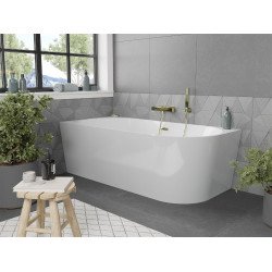 Luxury Mia szabadon álló fürdökád akril   balos 170 x 80 cm, fehér,  leeresztö arany - 52691708000L-G Térben álló kád Térben álló kád Luxury