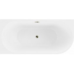 Luxury Mia szabadon álló fürdökád akril   balos 170 x 80 cm, fehér,  leeresztö arany - 52691708000L-G Térben álló kád