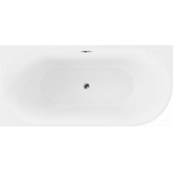 Luxury Mia szabadon álló fürdökád akril   balos 170 x 80 cm, fehér/fekete,  leeresztövel - 52691708075L  clic clak nélkül nél Térben álló kád