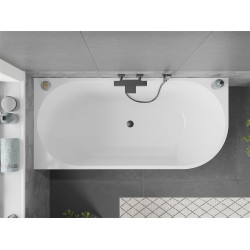 Luxury Mia szabadon álló fürdökád akril   balos 170 x 80 cm, fehér/fekete,  leeresztö   fekete - 52691708075L-B Térben álló kád