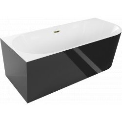 Luxury Mia szabadon álló fürdökád akril   balos 170 x 80 cm, fehér/fekete,  leeresztö arany - 52691708075L-G Térben álló kád Térben álló kád Luxury