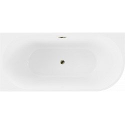 Luxury Mia szabadon álló fürdökád akril   balos 170 x 80 cm, fehér/fekete,  leeresztö arany - 52691708075L-G Térben álló kád
