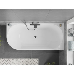 Luxury Mia szabadon álló fürdökád akril   jobbos  170 x 80 cm, fehér,  leeresztö   fekete - 52691708000P-B Térben álló kád