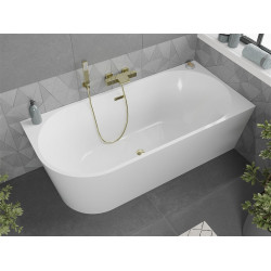 Luxury Mia szabadon álló fürdökád akril   jobbos  170 x 80 cm, fehér,  leeresztö  arany- 52691708000P-G Térben álló kád