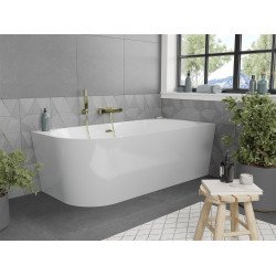 Luxury Mia szabadon álló fürdökád akril   jobbos  170 x 80 cm, fehér,  leeresztö  arany- 52691708000P-G Térben álló kád Térben álló kád Luxury