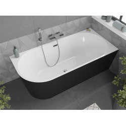 Luxury Mia szabadon álló fürdökád akril   jobbos  170 x 80 cm, fehér/fekete,  leeresztö  króm - 52691708075P Térben álló kád