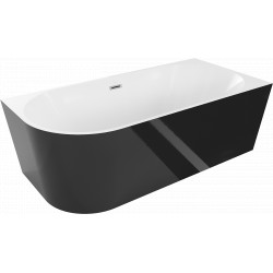 Luxury Mia szabadon álló fürdökád akril   jobbos  170 x 80 cm, fehér/fekete,  leeresztö  króm - 52691708075P Térben álló kád Térben álló kád Luxury