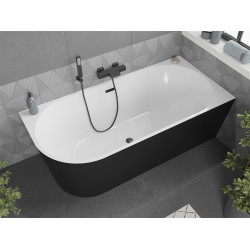 Luxury Mia szabadon álló fürdökád akril   jobbos  170 x 80 cm, fehér/fekete,  leeresztö   fekete - 52691708075P-B Térben álló kád