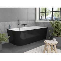 Luxury Mia szabadon álló fürdökád akril   jobbos  170 x 80 cm, fehér/fekete,  leeresztö   fekete - 52691708075P-B Térben álló kád Térben álló kád Luxury