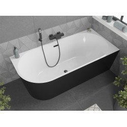 Luxury Mia szabadon álló fürdökád akril   jobbos  170 x 80 cm, fehér/fekete,  leeresztö   fekete - 52691708075P-B Térben álló kád