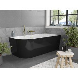 Luxury Mia szabadon álló fürdökád akril   jobbos  170 x 80 cm, fehér/fekete,  leeresztö arany - 52691708075P-G Térben álló kád Térben álló kád Luxury