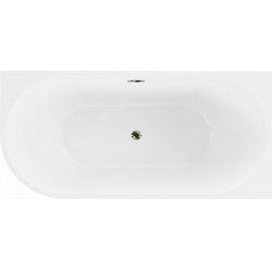 Luxury Mia szabadon álló fürdökád akril   jobbos  170 x 80 cm, fehér/fekete,  leeresztö arany - 52691708075P-G Térben álló kád