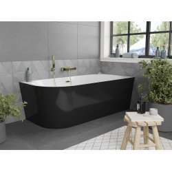 Luxury Mia szabadon álló fürdökád akril   jobbos  170 x 80 cm, fehér/fekete,  leeresztö arany - 52691708075P-G Térben álló kád Térben álló kád Luxury
