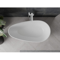 Luxury Palermo szabadon álló fürdökád   öntött márvány  150 x 78 cm, fehér mat - 57211507800 Térben álló kád