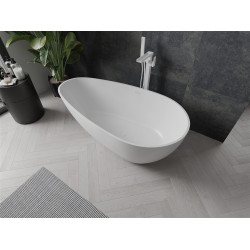 Luxury Palermo szabadon álló fürdökád   öntött márvány  150 x 78 cm, fehér mat - 57211507800 Térben álló kád