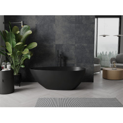 Luxury Palermo szabadon álló fürdökád   öntött márvány  150 x 78 cm, fekete mat - 57211507870 Térben álló kád Térben álló kád Luxury