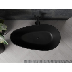 Luxury Palermo szabadon álló fürdökád   öntött márvány  150 x 78 cm, fekete mat - 57211507870 Térben álló kád