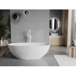 Luxury Bari szabadon álló fürdökád  öntött márvány  165 x 75 cm, fehér mat - 57221657500 Térben álló kád Térben álló kád Luxury