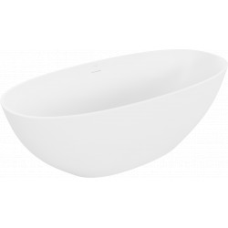 Luxury Bari szabadon álló fürdökád  öntött márvány  165 x 75 cm, fehér mat - 57221657500 Térben álló kád Térben álló kád Luxury