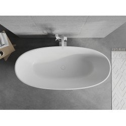 Luxury Bari szabadon álló fürdökád  öntött márvány  165 x 75 cm, fehér mat - 57221657500 Térben álló kád