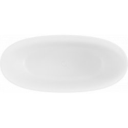 Luxury Bari szabadon álló fürdökád  öntött márvány  165 x 75 cm, fehér mat - 57221657500 Térben álló kád