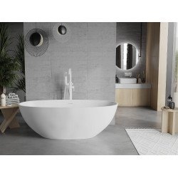 Luxury Bari szabadon álló fürdökád  öntött márvány  165 x 75 cm, fehér mat - 57221657500 Térben álló kád