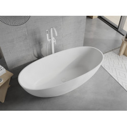 Luxury Bari szabadon álló fürdökád  öntött márvány  165 x 75 cm, fehér mat - 57221657500 Térben álló kád