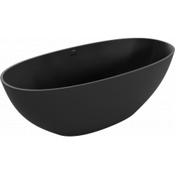 Luxury Bari szabadon álló fürdökád  öntött márvány  165 x 75 cm, fekete mat - 57221657570 Térben álló kád Térben álló kád Luxury