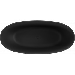 Luxury Bari szabadon álló fürdökád  öntött márvány  165 x 75 cm, fekete mat - 57221657570 Térben álló kád