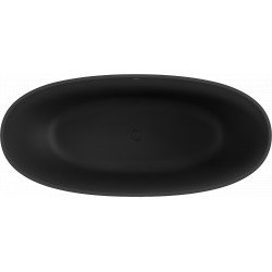 Luxury Bari szabadon álló fürdökád  öntött márvány  165 x 75 cm, fekete mat - 57221657570 Térben álló kád