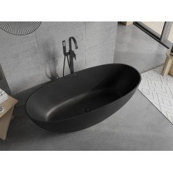 Luxury Bari szabadon álló fürdökád  öntött márvány  165 x 75 cm, fekete mat - 57221657570 Térben álló kád