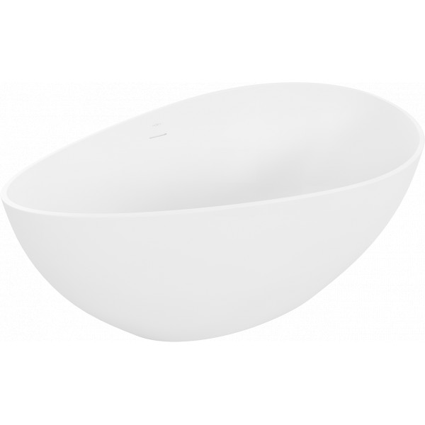 Luxury Parma szabadon álló fürdökád  öntött márvány  160 x 95 cm, fehér mat - 57231609500 Térben álló kád