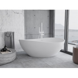 Luxury Parma szabadon álló fürdökád  öntött márvány  160 x 95 cm, fehér mat - 57231609500 Térben álló kád Térben álló kád Luxury