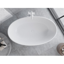 Luxury Parma szabadon álló fürdökád  öntött márvány  160 x 95 cm, fehér mat - 57231609500 Térben álló kád