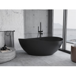 Luxury Parma szabadon álló fürdökád öntött márvány  160 x 95 cm, fekete mat - 57231609570 Térben álló kád Térben álló kád Luxury
