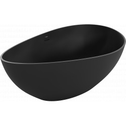Luxury Parma szabadon álló fürdökád öntött márvány  160 x 95 cm, fekete mat - 57231609570 Térben álló kád Térben álló kád Luxury