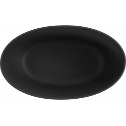 Luxury Parma szabadon álló fürdökád öntött márvány  160 x 95 cm, fekete mat - 57231609570 Térben álló kád