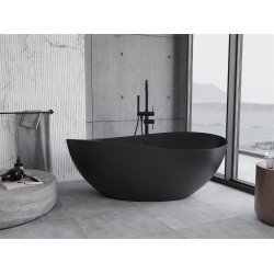 Luxury Parma szabadon álló fürdökád öntött márvány  160 x 95 cm, fekete mat - 57231609570 Térben álló kád Térben álló kád Luxury
