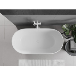 Luxury Rimini szabadon álló fürdökád  öntött márvány  150 x 75 cm, fehér mat - 57241507500 Térben álló kád
